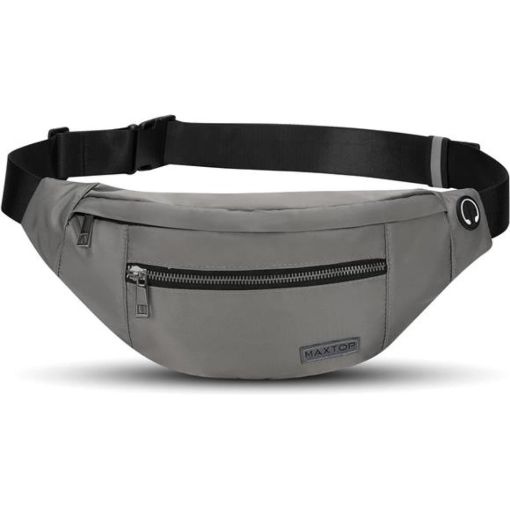 Large Crossbody Fanny Pack with 4-Zipper Pockets Sports Gym Festival Workout